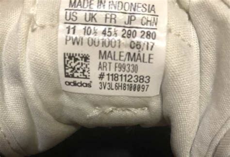 adidas shoe serial number identification.